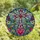 Faith-Inspired Tiffany Stained Glass Christian Cross Ruby Gem Fuchsia Heart Floral Mosaic Pattern Stained Glass Suncatcher - 4