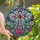 Faith-Inspired Tiffany Stained Glass Christian Cross Ruby Gem Fuchsia Heart Floral Mosaic Pattern Stained Glass Suncatcher - 1