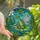 Whimsical Art Fans' Jewel Tone Stained Glass Frog Reading Fairy Wings Lotus Pond Emerald Green Pink Stained Glass Suncatcher - 1