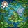 Whimsical Art Fans' Jewel Tone Stained Glass Frog Reading Fairy Wings Lotus Pond Emerald Green Pink Stained Glass Suncatcher - 7