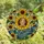 Art Lovers' Tiffany Stained Glass Smiling Portrait, Sunflower Mosaic, Butterflies & Blue Ribbon Design Stained Glass Suncatcher - 4