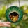 Cat Lovers' Radiant Tiffany Stained Glass Black & Orange Cats Amber Pot Deep Burgundy Leaves Green Sky Mosaic Stained Glass Suncatcher - 2