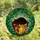 Cat Lovers' Radiant Tiffany Stained Glass Black & Orange Cats Amber Pot Deep Burgundy Leaves Green Sky Mosaic Stained Glass Suncatcher - 4