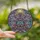 Holiday Art Lovers' Glowing Stained Glass Christmas Tree Botanical Mosaic Lavender Deep Violet Gold Sky Blue Aqua Stained Glass Suncatcher - 2
