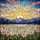 Art Lovers' Intricate Stained Glass Lilies Golden Sunset Mountain Mosaic Art Stained Glass Suncatcher - 7