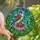 Wildlife Admirers' Tiffany Style Jewel Tone Kestrel Coneflower Botanical Mosaic Stained Glass Suncatcher - 1