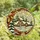 Winter Enthusiasts' Intricate Stained Glass Winter Village Crescent Moon Amber Emerald Ruby Design Stained Glass Suncatcher - 4