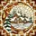 Winter Enthusiasts' Intricate Stained Glass Winter Village Crescent Moon Amber Emerald Ruby Design Stained Glass Suncatcher - 7