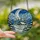 Winter Enthusiasts' Intricate Stained Glass Winter Cabin Snowy Pines Blue Iridescent Jewel Tones Stained Glass Suncatcher - 2