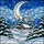 Winter Enthusiasts' Intricate Stained Glass Winter Cabin Snowy Pines Blue Iridescent Jewel Tones Stained Glass Suncatcher - 7