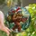 Holiday Lovers' Whimsical Stained Glass Santa Bigfoot Jewel Tone Winter Forest Art Stained Glass Suncatcher - 1