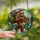 Holiday Lovers' Whimsical Stained Glass Santa Bigfoot Jewel Tone Winter Forest Art Stained Glass Suncatcher - q-pnb_k6-h