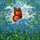 Nature Lovers' Tiffany Stained Glass Monarch Butterfly Red Orange Wings Blue Flowers Intricate Jewel Tone Mosaic Stained Glass Suncatcher - 7