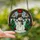 Holiday Art Lovers' Stained Glass Snowman Plaid Hat Emerald Red Jewel Tone Winter Mosaic Stained Glass Suncatcher - 2