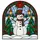 Holiday Art Lovers' Stained Glass Snowman Plaid Hat Emerald Red Jewel Tone Winter Mosaic Stained Glass Suncatcher - 7