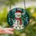 Holiday Celebrants' Tiffany Stained Glass Jolly Snowman Ruby Red Emerald Green Winter Wonderland Mosaic Pattern Stained Glass Suncatcher - 2