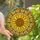 Nature Lovers' Intricate Stained Glass Sunflower, Tiffany Style Golden Amber Orange Mosaic Filigree Stained Glass Suncatcher - 1