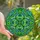Stained Glass Enthusiasts' Glowing Emerald Teal Aqua Four-Leaf Clover Mosaic Jewel Design Stained Glass Suncatcher - 1