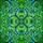 Stained Glass Enthusiasts' Glowing Emerald Teal Aqua Four-Leaf Clover Mosaic Jewel Design Stained Glass Suncatcher - 7