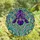 Floral Art Enthusiasts' Majestic Iris Stained Glass Jewel Tone Art, Violet Purple Teal Garden Mosaic Stained Glass Suncatcher - -TiabroRv3