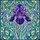 Floral Art Enthusiasts' Majestic Iris Stained Glass Jewel Tone Art, Violet Purple Teal Garden Mosaic Stained Glass Suncatcher - 7
