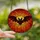 Gothic Fantasy Enthusiasts' Intricate Stained Glass Menacing Bat Fiery Orange Red Design Stained Glass Suncatcher - 2