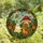 Whimsical Art Lovers' Tiffany Stained Glass Ghost Cat Mushroom Orange Green Landscape Stained Glass Suncatcher - 4