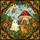 Whimsical Art Lovers' Tiffany Stained Glass Ghost Cat Mushroom Orange Green Landscape Stained Glass Suncatcher - 7