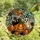 Halloween Lovers' Tiffany Style Stained Glass Whimsical Pumpkins Gourds Mosaic Teal Orange Black Stained Glass Suncatcher - 4