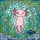 Animal Art Fans' Winking Pink Axolotl Stained Glass Tiffany Jewel Tone Design Stained Glass Suncatcher - 7