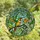 Art Lovers' Tiffany Stained Glass Emerald Hummingbird Golden Floral Mosaic Pattern Stained Glass Suncatcher - 4