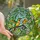 Art Lovers' Tiffany Stained Glass Emerald Hummingbird Golden Floral Mosaic Pattern Stained Glass Suncatcher - 1