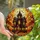Halloween Enthusiasts' Vibrant Edge-to-Edge Stained Glass Gothic Haunted House Jack-o'-Lanterns Stained Glass Suncatcher - 1