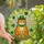 Cat Lovers' Blissful Orange Tabby Leprechaun Stained Glass Emerald Gold Jewel Tone Mosaic Stained Glass Suncatcher - 1