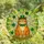 Cat Lovers' Blissful Orange Tabby Leprechaun Stained Glass Emerald Gold Jewel Tone Mosaic Stained Glass Suncatcher - 4