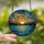 Art Enthusiasts' Glowing Stained Glass Sunset Mosaic, Teal Blue Orange Purple Mountainscape Stained Glass Suncatcher - 2