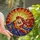 Art Nouveau Enthusiasts' Vibrant Tiffany Style Embracing Couple Sunburst Mosaic Jewel Tones Stained Glass Suncatcher - 1