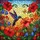 Nature Lovers' Vibrant Tiffany Stained Glass Hummingbird Hibiscus Garden Blue Red Orange Mosaic Stained Glass Suncatcher - 7
