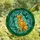 Dog Lovers' Intricate Stained Glass Golden Labrador Crescent Moon Teal & Gold Botanical Mosaic Stained Glass Suncatcher - 4