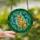 Dog Lovers' Intricate Stained Glass Golden Labrador Crescent Moon Teal & Gold Botanical Mosaic Stained Glass Suncatcher - 2