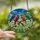 Nature Lovers' Vibrant Jewel Tone Stained Glass Birds & Floral Mosaic Stained Glass Suncatcher - LJW-M33BzM