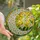Nature Lovers' Densely Detailed Stained Glass Crescent Moon Daisy Floral Emerald Green Orange Mosaic Stained Glass Suncatcher - 1
