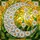 Nature Lovers' Densely Detailed Stained Glass Crescent Moon Daisy Floral Emerald Green Orange Mosaic Stained Glass Suncatcher - 7