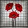 Art Lovers' Edge-to-Edge Vibrant Red Poppy Stained Glass Floral Mosaic with Rippled Clear Glass Stained Glass Suncatcher - 7