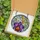 Floral Art Enthusiasts' Tiffany Glass Style Purple Orchid Orange Labellum Botanical Mosaic Stained Glass Suncatcher - 5