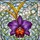 Floral Art Enthusiasts' Tiffany Glass Style Purple Orchid Orange Labellum Botanical Mosaic Stained Glass Suncatcher - 7
