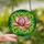 Art Enthusiasts' Pink Magnolia Stained Glass Emerald Geometric Jewel Tone Design Stained Glass Suncatcher - 2