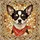 Chihuahua Lovers' Intricate Tiffany Stained Glass Head Amber Brown Red-Orange Glowing Jewel Tones Mosaic Stained Glass Suncatcher - 7