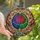 Art & Science Enthusiasts' Luminous Tiffany Stained Glass Brain Pink Blue Green Gold Purple Mosaic Art Stained Glass Suncatcher - 1