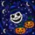 Halloween Lovers' Whimsical Stained Glass Skull Jack-O'-Lantern Blue Orange Green Mosaic Stained Glass Suncatcher - 7